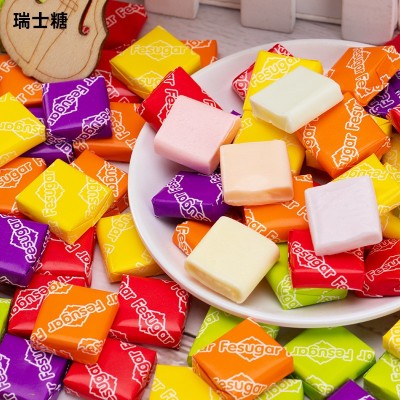 瑞士糖一件代发工厂 婚庆糖果摆地摊散装软糖小学生奶糖 网红零食